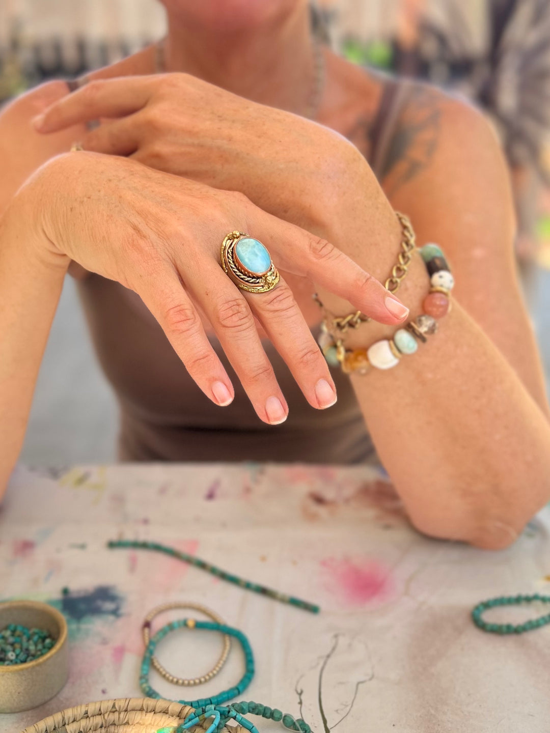 Calming Larimar Ring