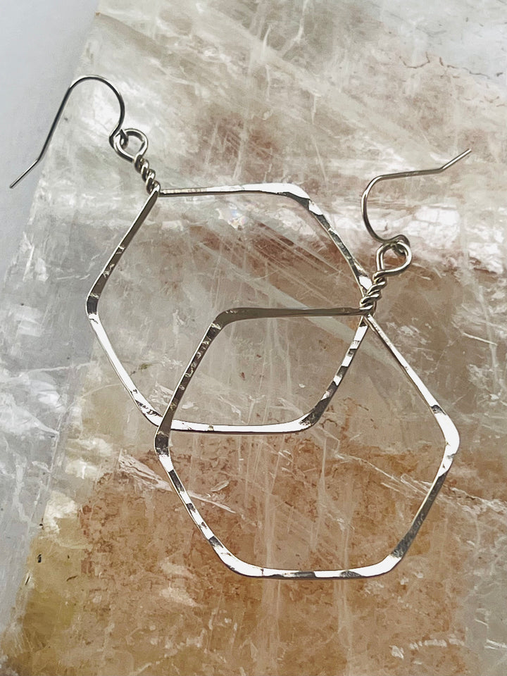 Sterling Honeycomb Hoops