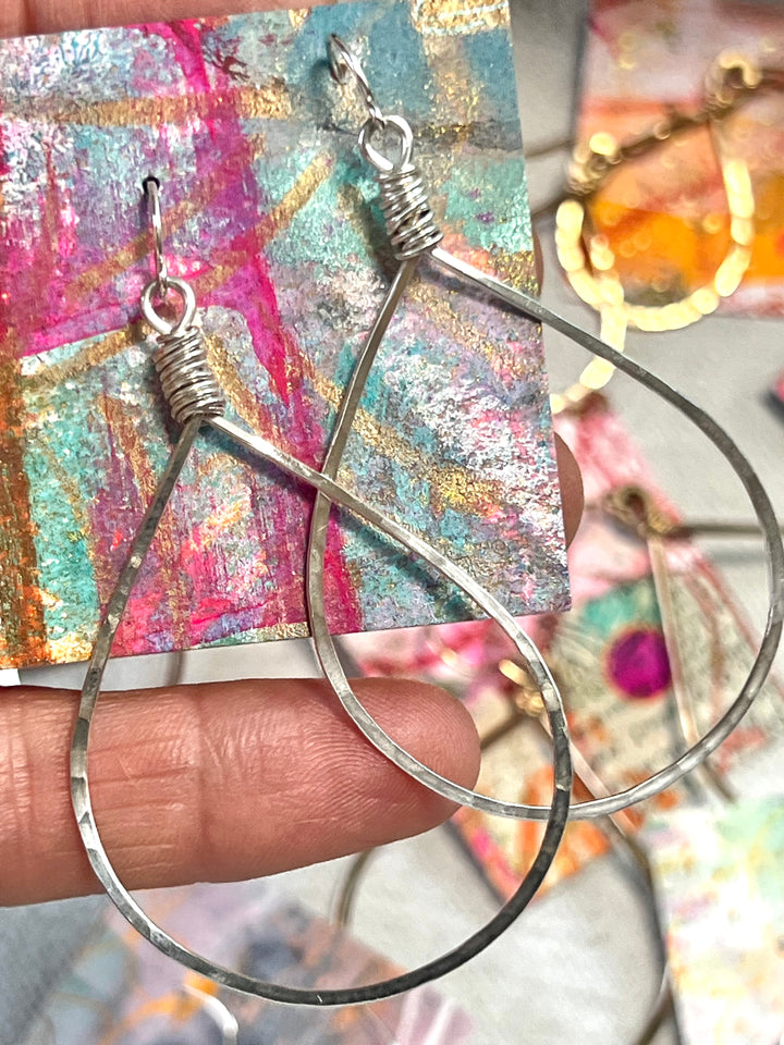 Sterling Messy Wrap Hoops