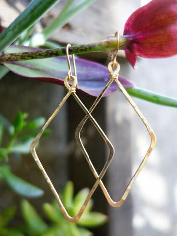 Hammered Diamond Hoops