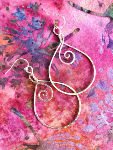 Sterling Swirl Hoops