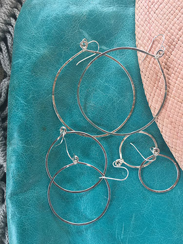 Sterling Round Hoops