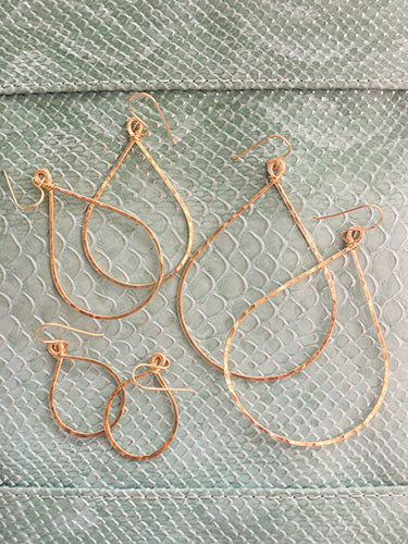 Gold Teardrop Hoops (3 sizes)