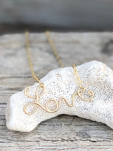 Gold Love Necklace - big L