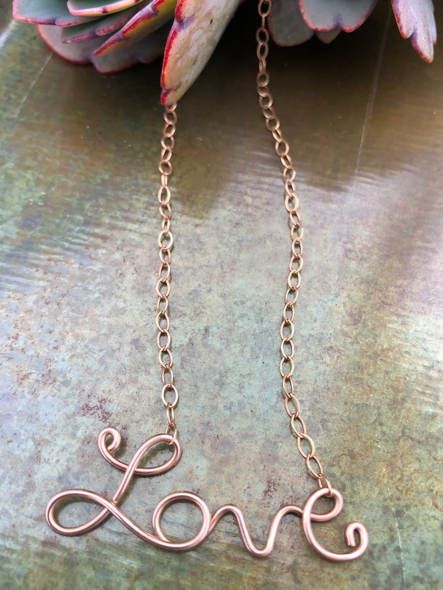 Rose Gold Love Necklace - big L