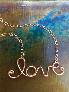 Rose Gold Love Necklace - small L