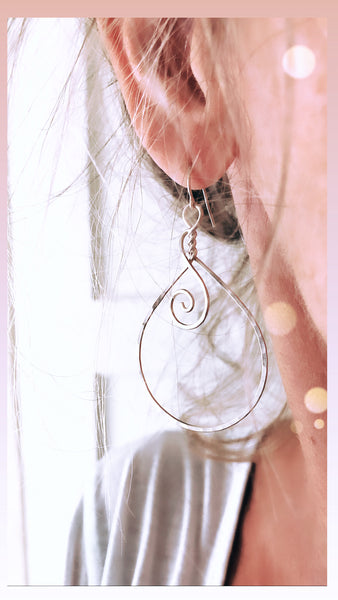 Sterling Swirl Hoops