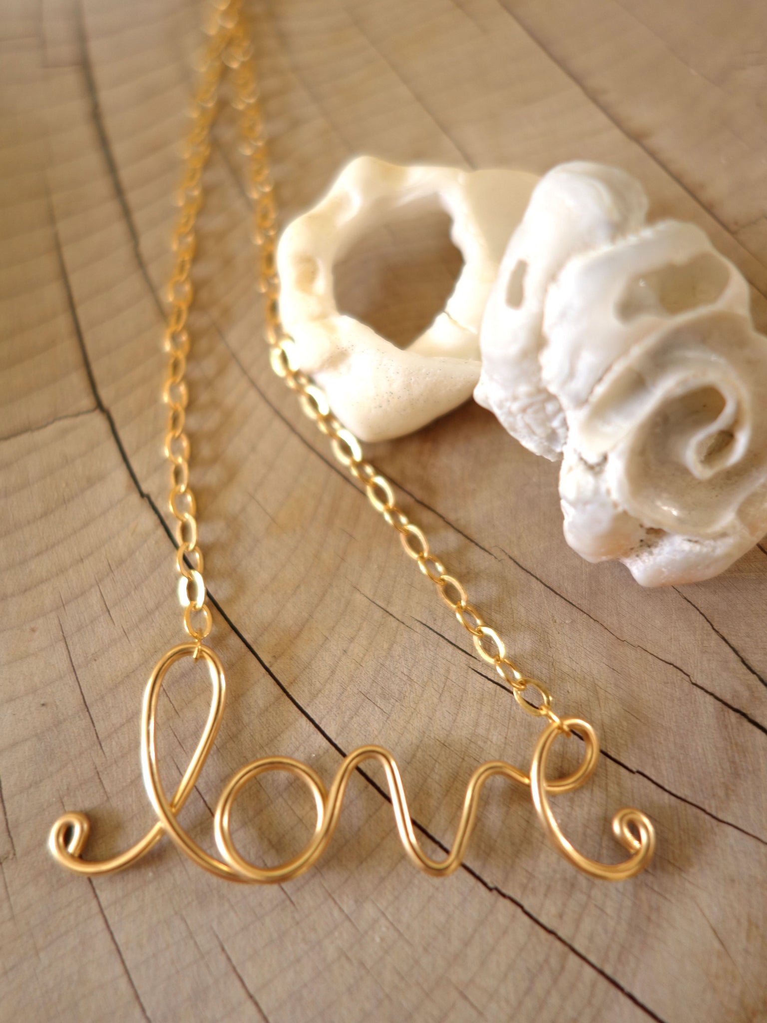 Gold Love Necklace - small L