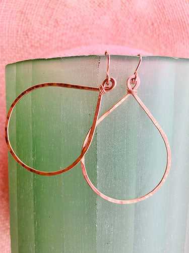 Rose Gold Teardrop Hoops (3 sizes)