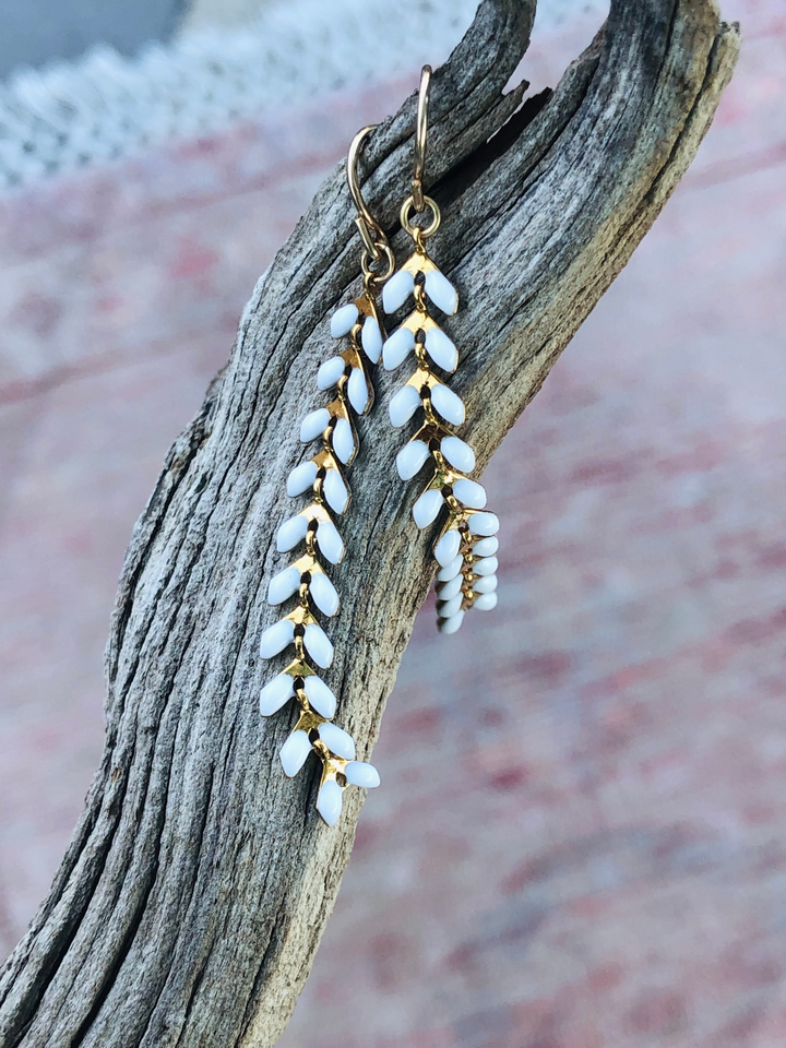 White Trellis Earrings