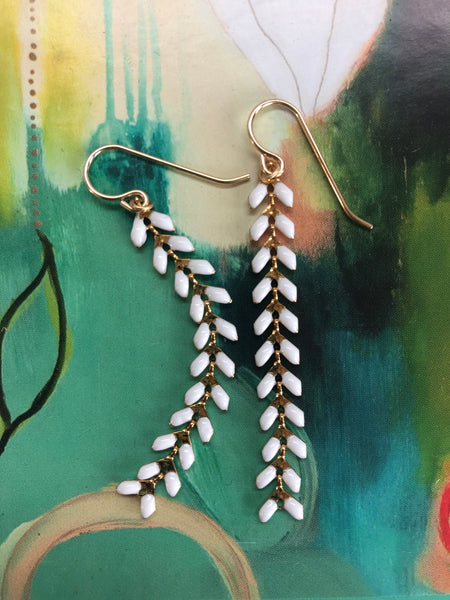 White Trellis Earrings